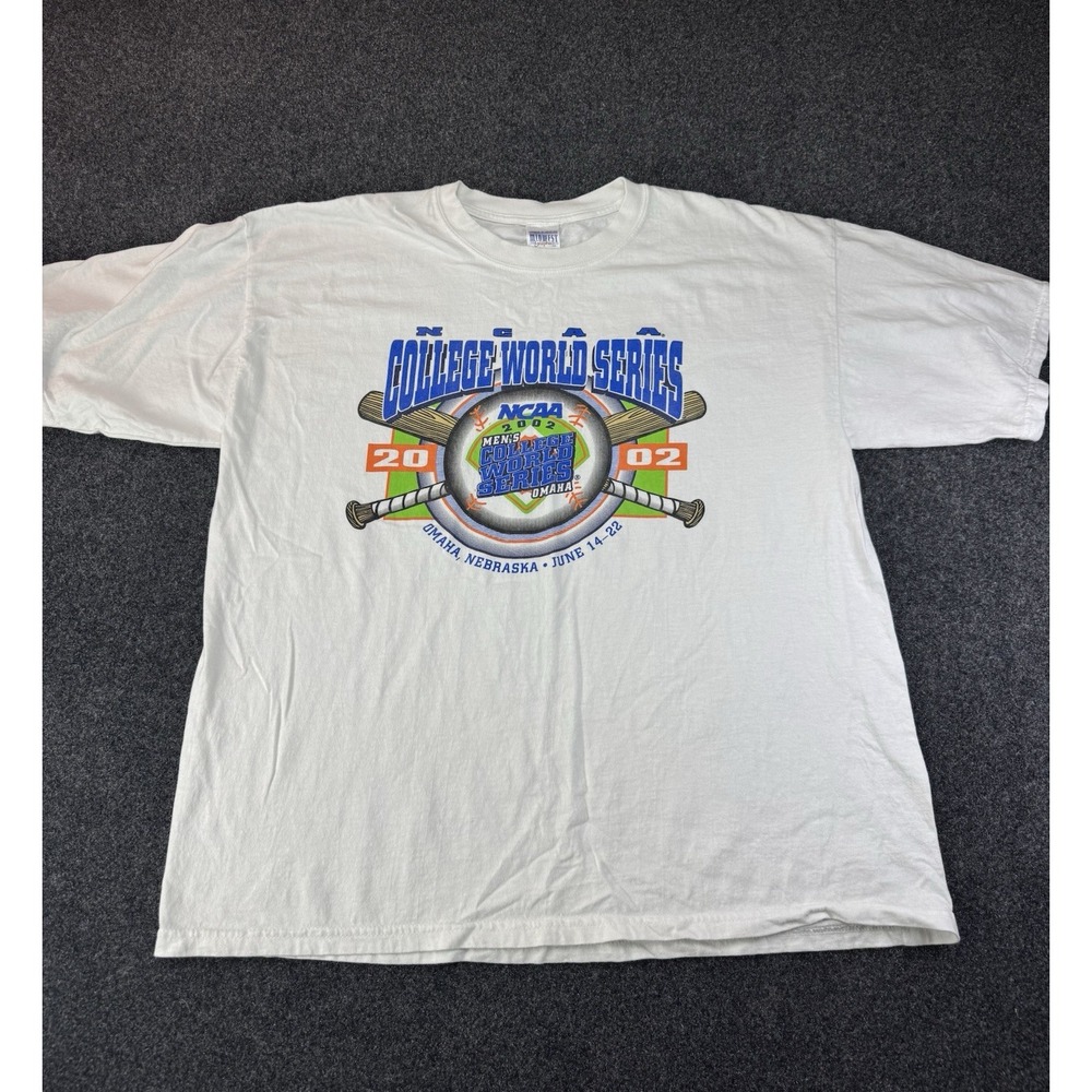 Vintage 2002 NCAA College World Series T-Shirt XL Omaha Nebraska Baseball